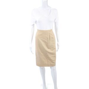 Feraud Womens Straight Pencil Skirt Beige Wool Blend Knee Length Size 36